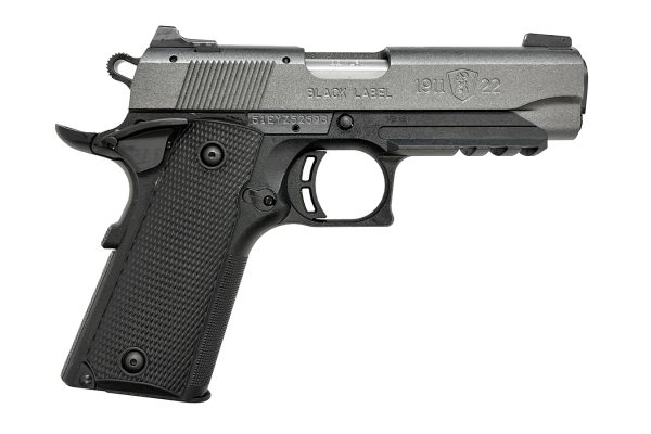 1911-22 Black Label Compact 22 LR Pistol with Tungsten Gray Cerakote Slide and Picatinny Rail