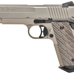 1911 Compact Nickel 45 ACP Centerfire Pistol with Night Sights