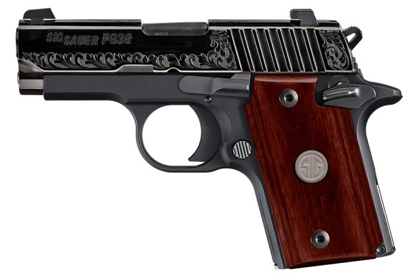 P938 Engraved Rosewood 9mm Luger Carry Conceal Pistol