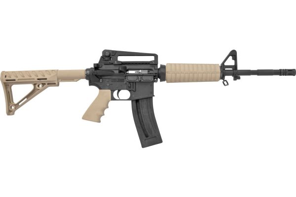 m four-22 22LR Tan Rimfire Carbine with Fixed Stock