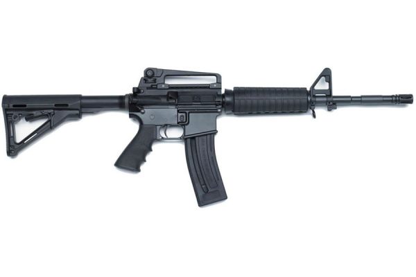 m four-22 22LR Black Rimfire Carbine with Fixed Stock