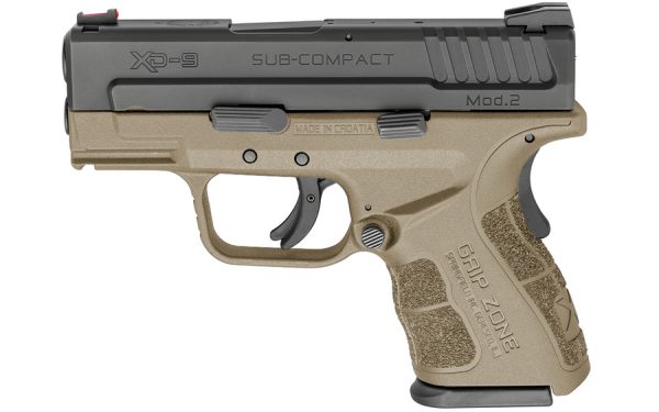XD Mod.2 9mm Sub-Compact Flat Dark Earth (FDE) with GripZone