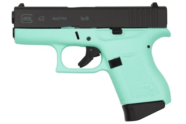43 9mm Aqua Blue Duracoat Single Stack Pistol