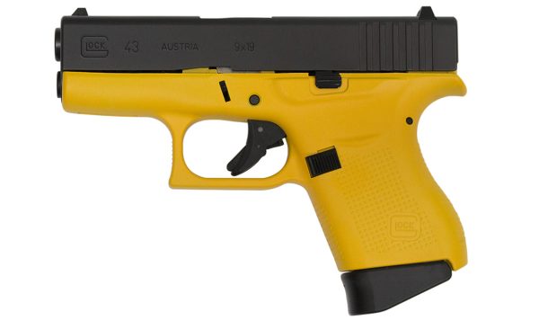 43 9mm Single-Stack Pistol with Yellow Cerakote Frame