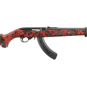10/22 22LR Rimfire Rifle with Red Digital Camo Stock