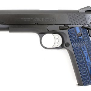 1911 Series 70 Competition 45 ACP Pistol with G10 Checkered Blue Grips