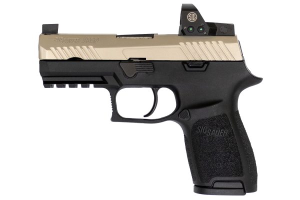 P320 Compact Two-Tone RX 9mm Pistol with ROMEO1 Reflex Sight and Nickel PVD Slid