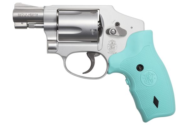 Model 642 38 Special Revolver with Robins Egg Blue CT Crimson Trace Laser Grips