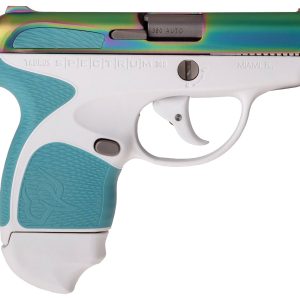 Spectrum .380 Auto White Pistol with Blue Grips and Prizm Slide