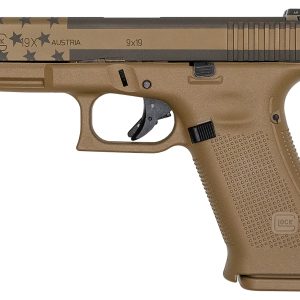 19x 9mm Full-Size FDE 17-Round Pistol with USA Flag Laser Etched Slide - Firearms - Texas Gun Store