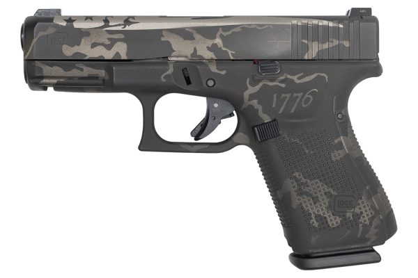 19 Gen5 9mm 15-Round Pistol with 1776 Black and Grey Camo Cerakote Finish and Ni