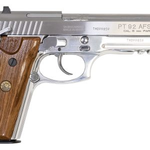 PT 92 AFS-D Stainless 9mm Luger Semi-Automatic Pistol with Wood Grips - Firearms - Texas Gun Store