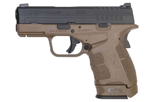 XDS Mod.2 3.3 Single Stack 45 ACP Pistol with Tritium Front Sight and Two Tone FDE/Black Finish
