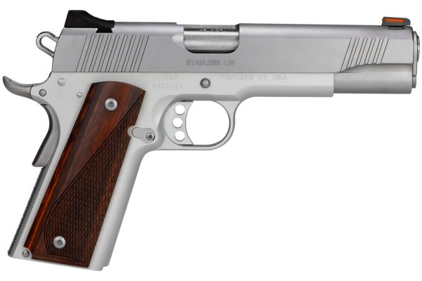 Stainless LW 45 ACP Pistol with Stainless Small Parts and Cocobolo Laminate Grips