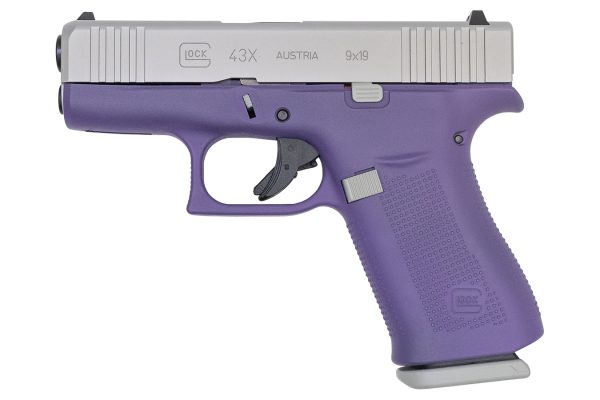 43X 9mm 10-Round Pistol with Purple Frame and Silver PVD Slide