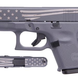 26 Gen5 9mm Carry Conceal Pistol with Gray Finish and Laser Engraved Distressed Flag - Firearms - Texas Gun Store