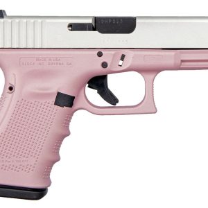 19 Gen4 9mm Pistol with Cerakote Pink Frame and Shimmering Aluminum Slide