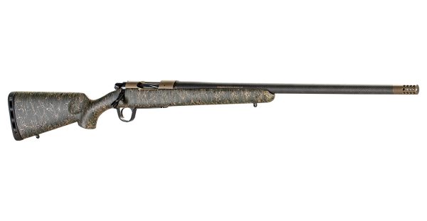 Ridgeline 7mm-08 REM Bolt-Action Rifle with Green, Black, Tan Stock and Burnt Bronze Cerakote Finish