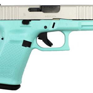 19 Gen5 9mm Pistol with Robins Egg Blue Cerakote Finish and Shimmering Aluminum