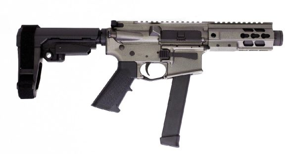 9mm AR-15 Pistol with Tungsten Cerakote Finish and SBA3 Tactical Brace