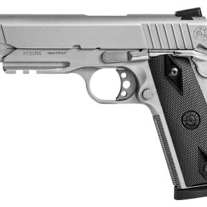 1911 .45 ACP Semi-Auto Pistol with Matte Stainless Finish and Checkered Black Gr