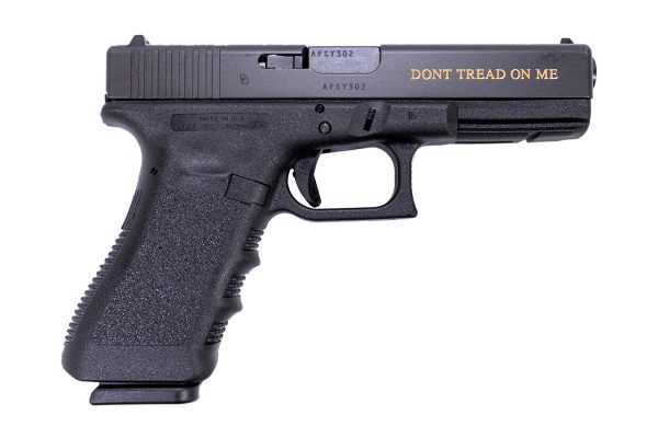 17 Gen3 9mm Pistol with Gadsen Snake and Dont Tread on Me Gold Engraving