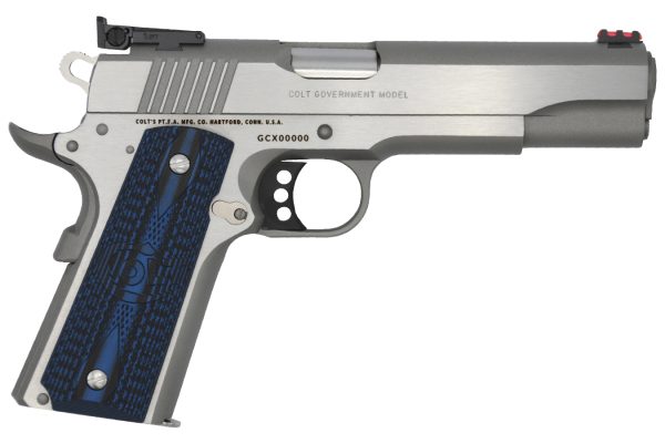 1911 Gold Cup Lite 45 ACP Stainless Pistol with Blue G10 Grips