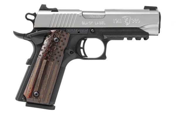 1911-380 Black Label Pro .380 ACP Semi-Auto Pistol with Distressed Flag Grips and Picatinny Rail