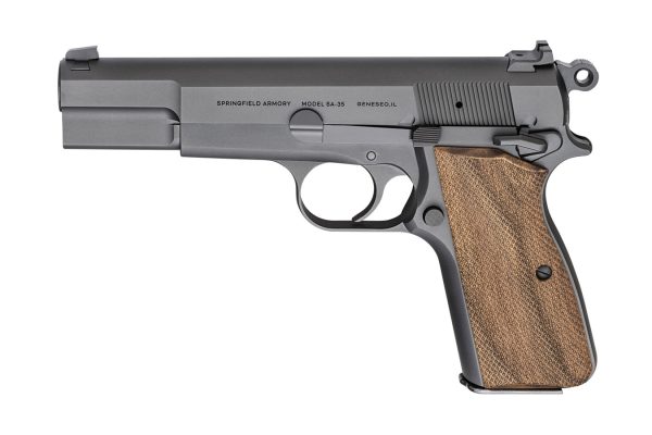 Model SA-35 9mm Pistol with Walnut Grips and Matte Blued Finish