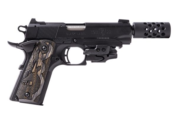1911-22 Black Label 22LR Suppressor Ready Pistol with Muzzle Brake and Crimson Trace Laser