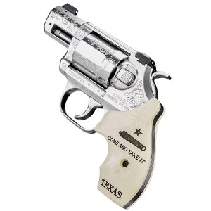 K6S 357 Magnum Double-Action Stainless Revolver with Engraved Finish and Come and Take It Texas Grips - Firearms - Texas Gun Store