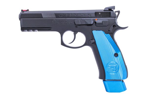 75 SP-01 Competition 9mm Full-Size Pistol with Blue Aluminum Grips