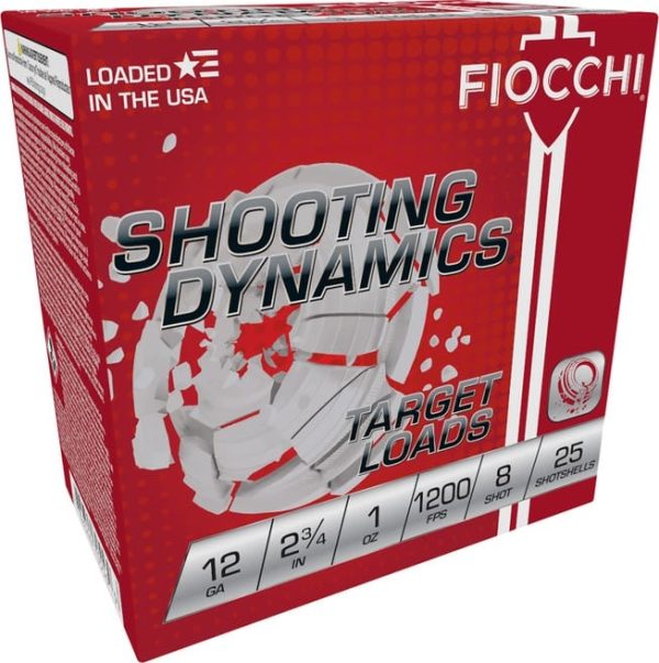 FIOCCHI SHOOTING DYNAMICS TARGET 12 GA #8 SHOT 1 OZ 25-ROUNDS