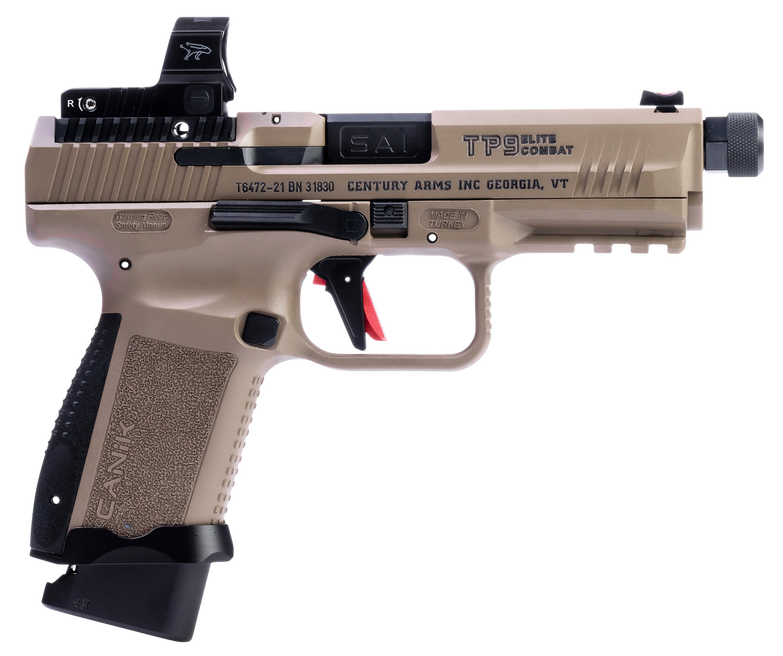 CANIK TP9 ELITE COMBAT FLAT DARK EARTH 9MM 4.7" BARREL 18-ROUNDS W/ MECANIK MO2