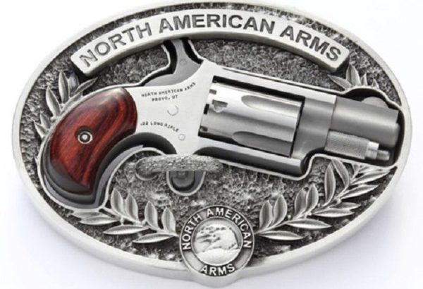 NAA MINI REVOLVER STAINLESS .22 LR 1.125" BARREL 5-ROUNDS OVAL ENCLOSED BELT BUCKLE