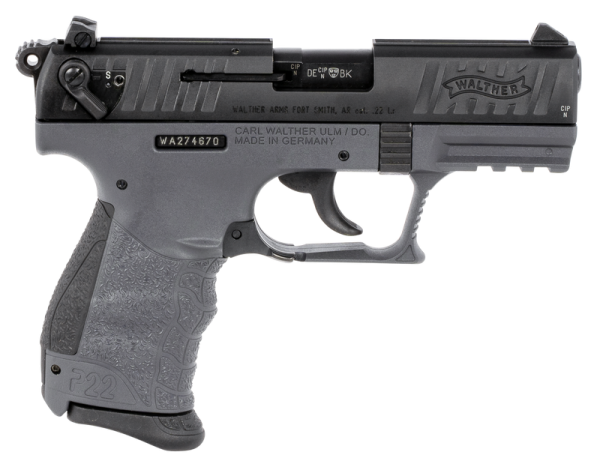 WALTHER P22 TUNGSTEN .22 LR 3.42" BARREL 10-ROUNDS ADJUSTABLE SIGHTS