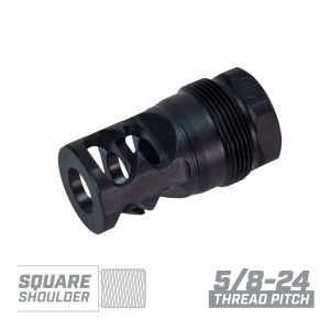 FRC 2-Port .308 Compensator Flat - 5/8-24 Thread - Muzzle Brake for AR-10 & .308 Rifles