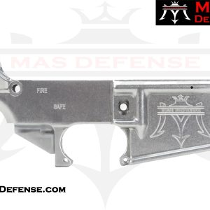 MAS Defense 80% Forged AR-15 Lower Receiver - Raw Finish with MAS Logo