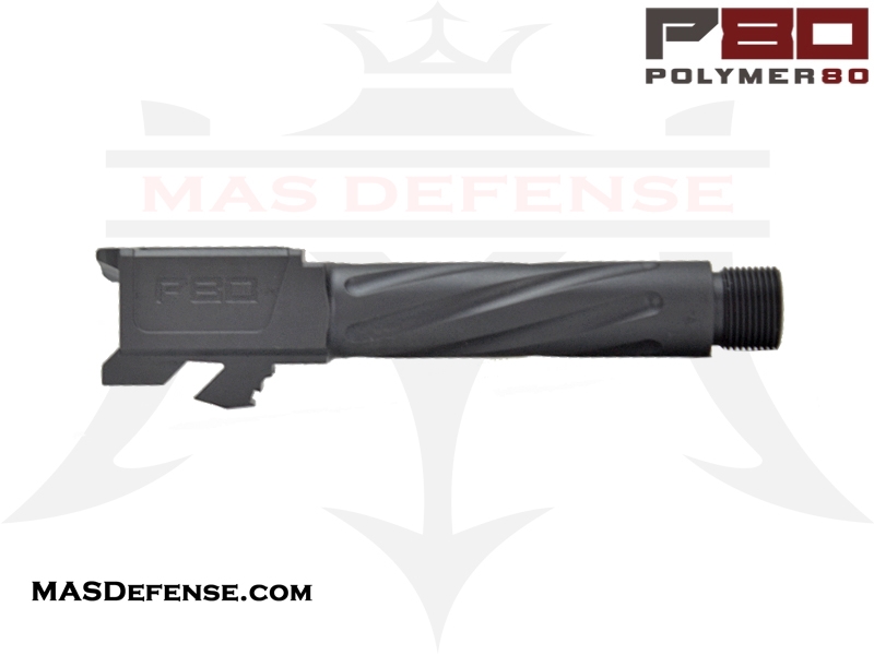 Polymer80 PF-SC9 Threaded Fluted DLC Barrel for Glock 26 9mm Pistols