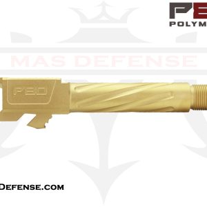 Polymer80 PF-SC9 Threaded Fluted Gold Tin Barrel for Glock 26 9mm