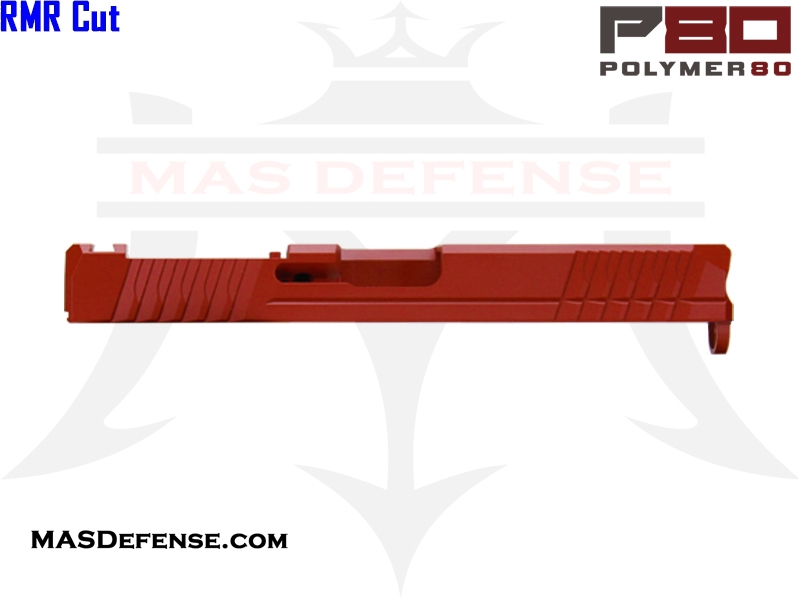 Polymer80 9mm Stripped Slide for Glock 17 Gen 3 PF940V2 Frame - RMR Optic Cut with Cerakote Crimson Red Finish