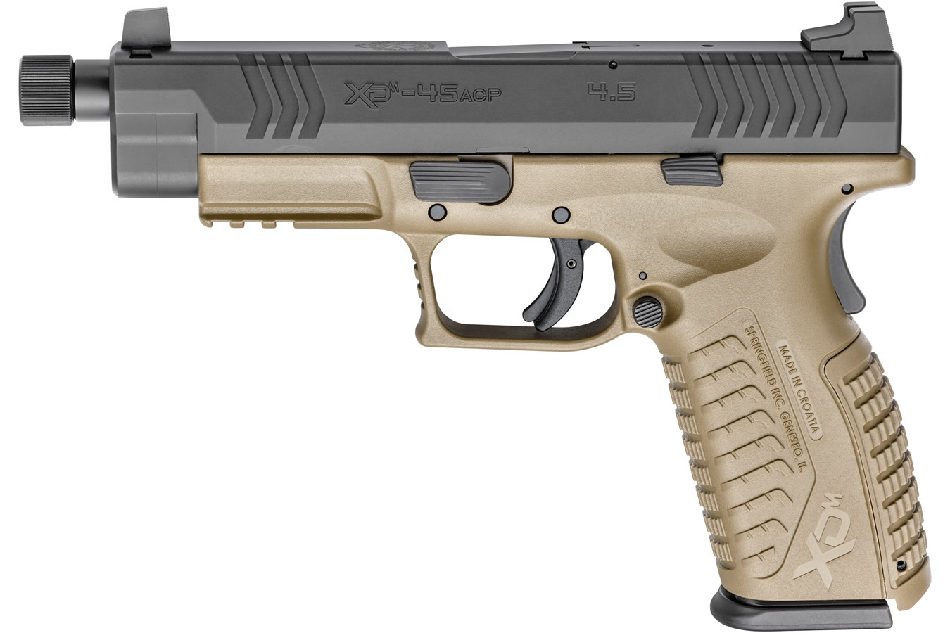Springfield XDM .45ACP 4.5 Flat Dark Earth (FDE) Essentials Package with Threaded Barrel Springfield XDM .45ACP 4.5 Flat Dark Earth (FDE) Essentials Package with Threaded Barrel - Firearms - Texas Gun Store
